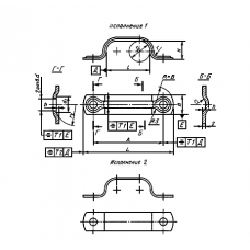 Скоба двухместная для крепления трубопроводов стальная исп. 1 Ст3 4 мм ГОСТ 24134-80