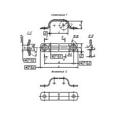 Скоба трехместная для крепления трубопроводов стальная кадмированная исп. 1 Ст20 4 мм ГОСТ 24135-80